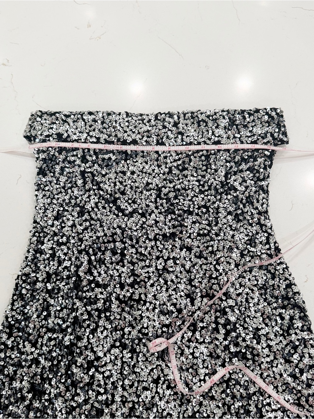 White Birch Silver Sequin Strapless Mini Dress Homecoming - Picture 4 of 8